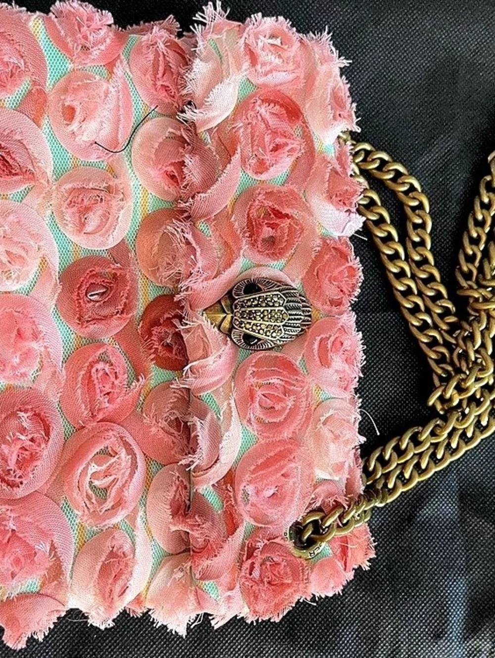 Kurt Geiger Mini Soft Kensington Pink Floral Crossbody Bag NWT - Picture 7 of 9